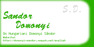 sandor domonyi business card